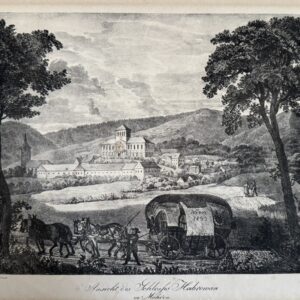 Ansicht des Schlosses Habrowan in Mähren, Pohled na Habrovany se zámkem