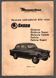 Seznam náhradních dílů vozů Škoda Octavia, Octavia super, Octavia combi, Felicia, Felicia super