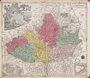 Moravia, Morava, kolorovaný mědiryt 1758