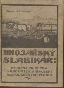 Hnojařský slabikář : stručná příručka o výživě, hnojivech a hnojení hospodářských rostlin kulturních